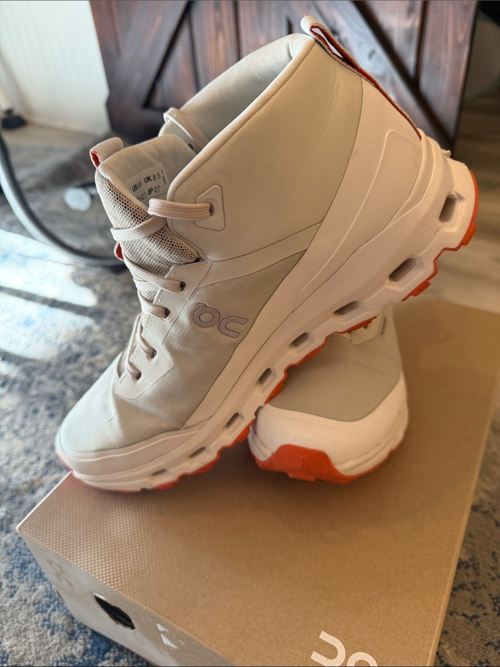 On Running Women’s Sneakers — White with Orange Accents